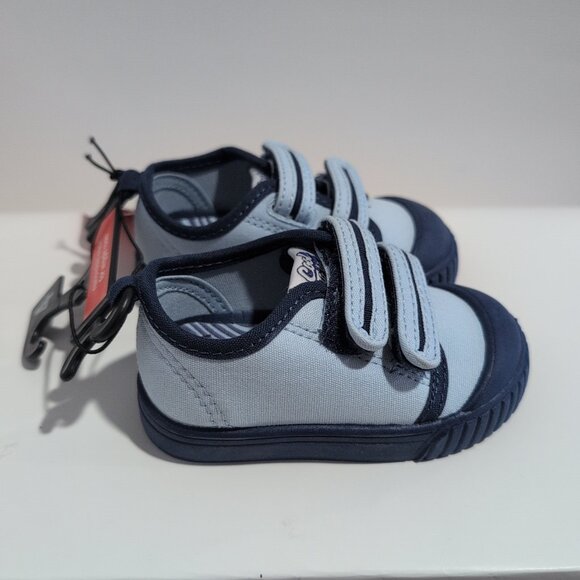 NWT Wonder Nation Toddler Blue Hook and Loop Tennis Shoes Sneakers Size 4 - Picture 4 of 5
